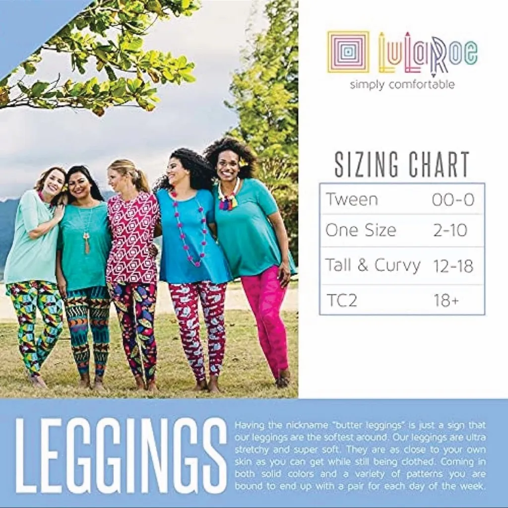 LuLaRoe Limited Edition Butterfly Tall & Curvy TC Leggings Plus Size 12 - 18 XL - Image 9