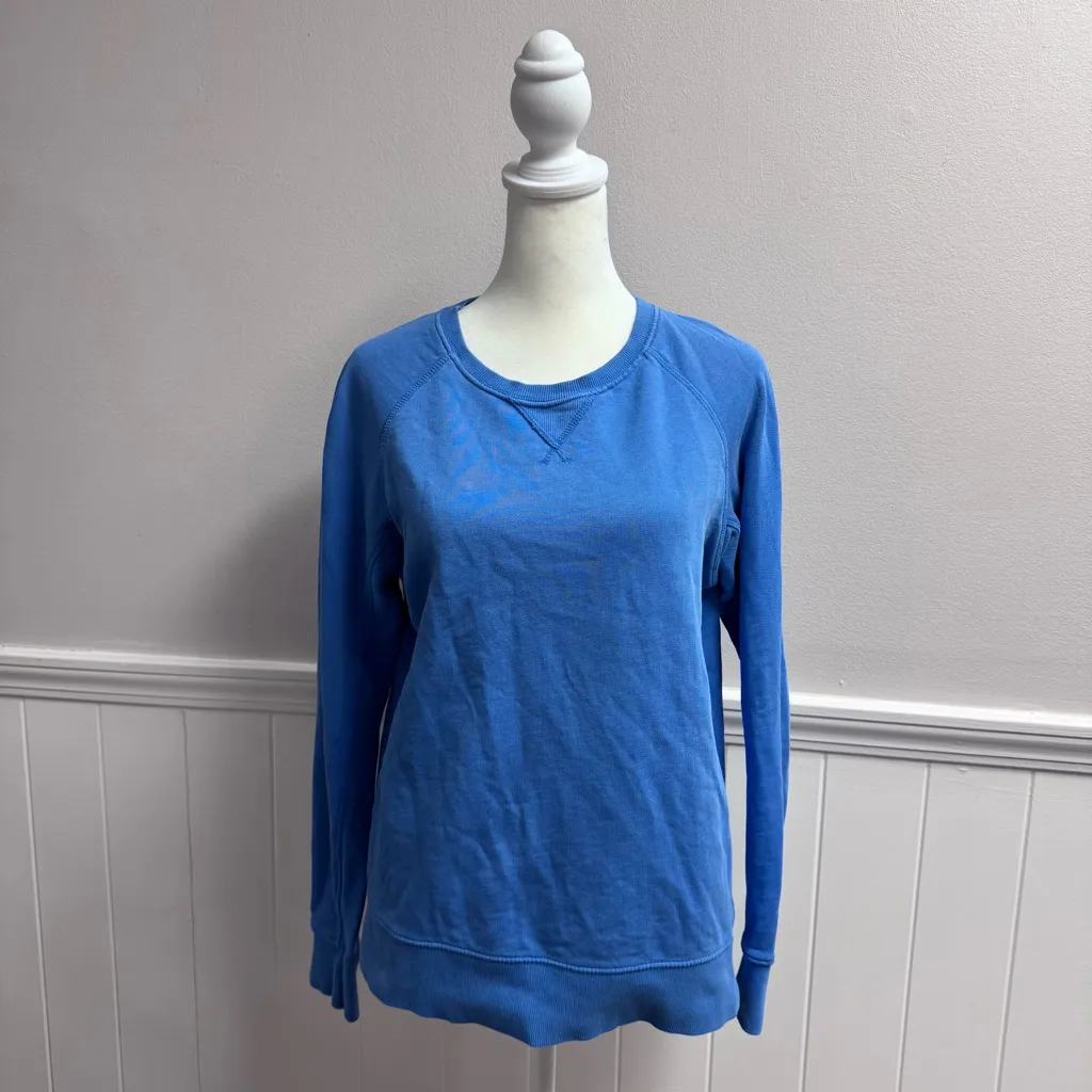 Pact Organic Cotton Long Sleeve Pullover Sweatshirt Fleece Blue Small S - Image 12