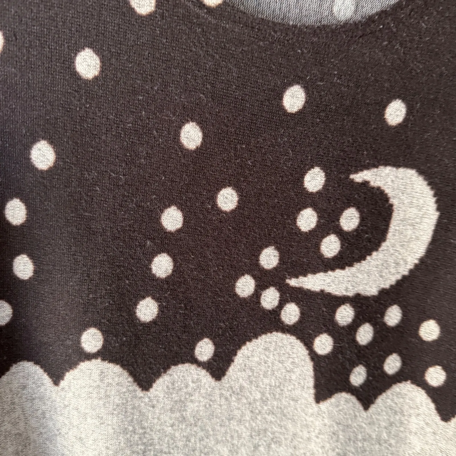 Creation Black Gray Moon Stars Cat Print Tunic Sweater M Grunge Strange Goth Size M - Image 4