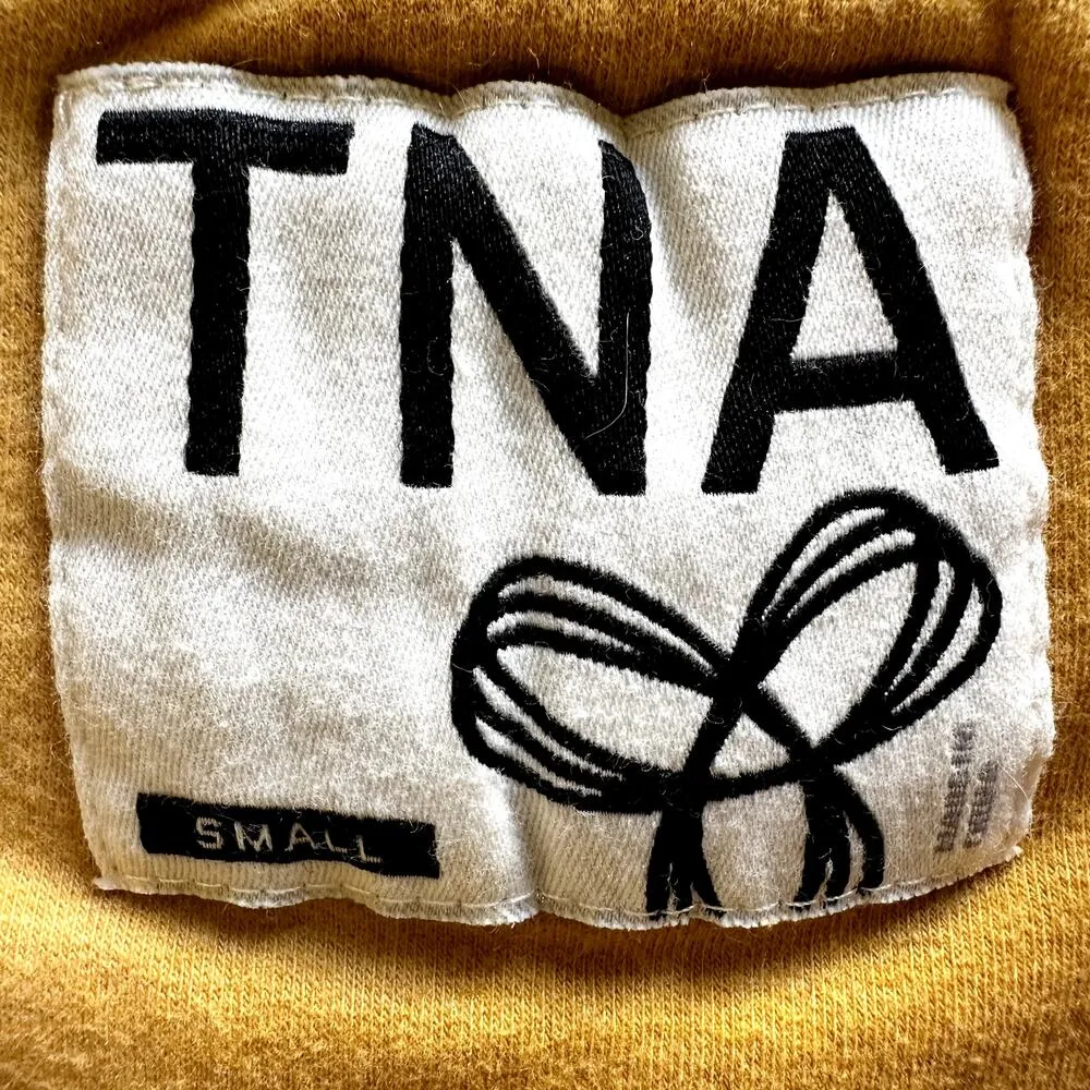 Artizia TNA Sweatshirt Raglan Round Neck Embroidered Rib Trim Yellow Small - Image 2