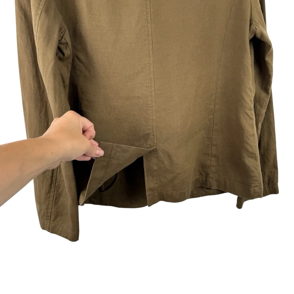 Eileen Fisher Pine Needle Organic Linen Shaped Blazer Jacket Lightweight XL Job - Image 8