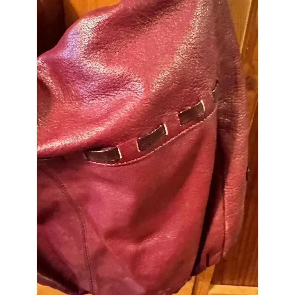 Ellington genuine leather large hobo bucket bag Oxblood Burgundy On trend Red - Image 10