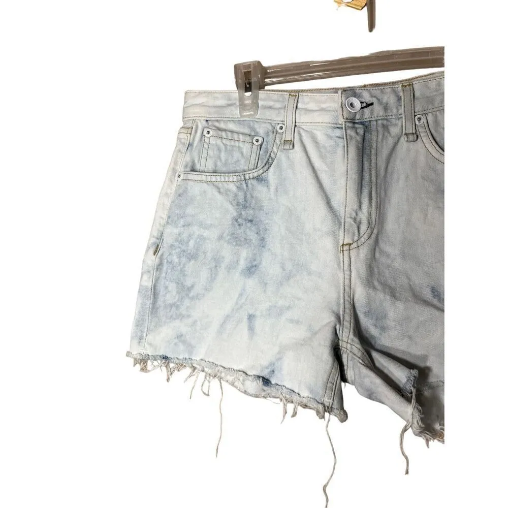 Rag & Bone‎ Dre Low Rise Denim Cutoff Short Tie Dye Blue Women's Size 27 - Image 3