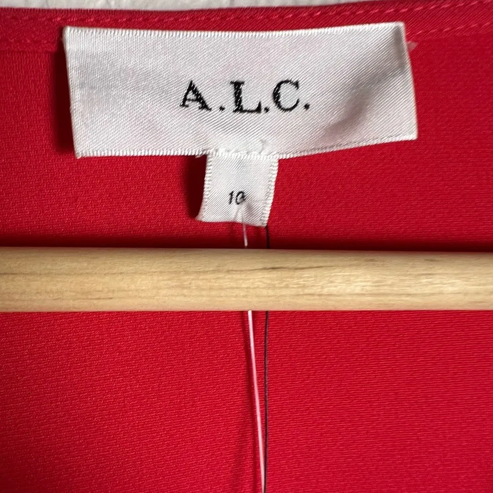 A.L.C. Zoey Red Cutout Twist Front Long Sleeve Mini Dress Size 10 - Image 10