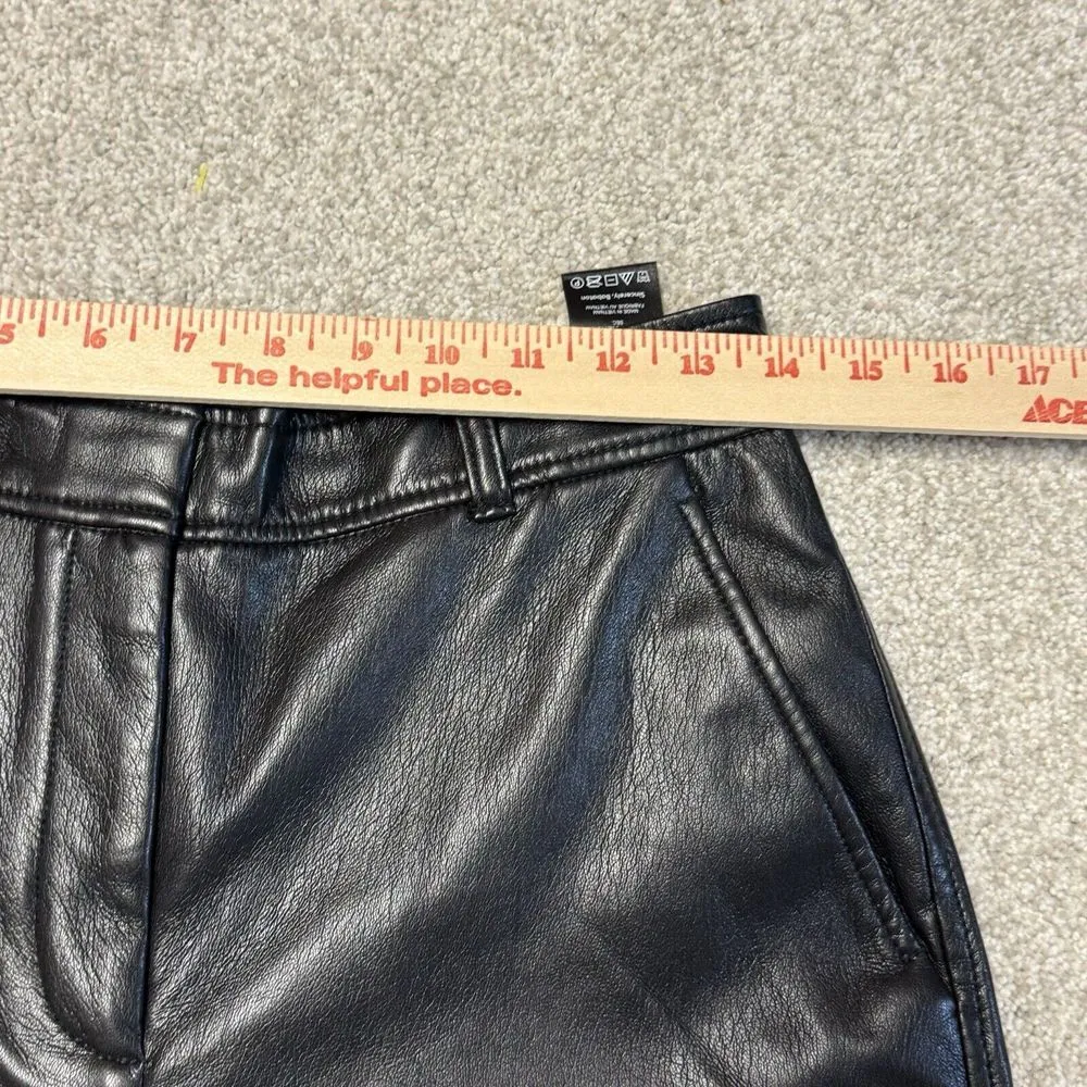 Babaton Aritzia Command Cropped Pant Super Soft Vegan Leather Stretch Black Sz 6 - Image 8