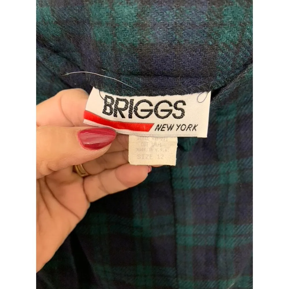 Vintage BRIGGS New York‎ Women's Plaid Bermuda Shorts Size 12 - Image 3