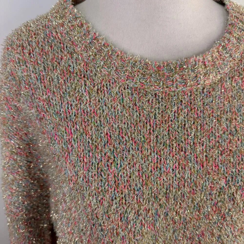 Lilly Pulitzer Gliana Multicolor Sparkle Knit Sweater Size Large - Image 2