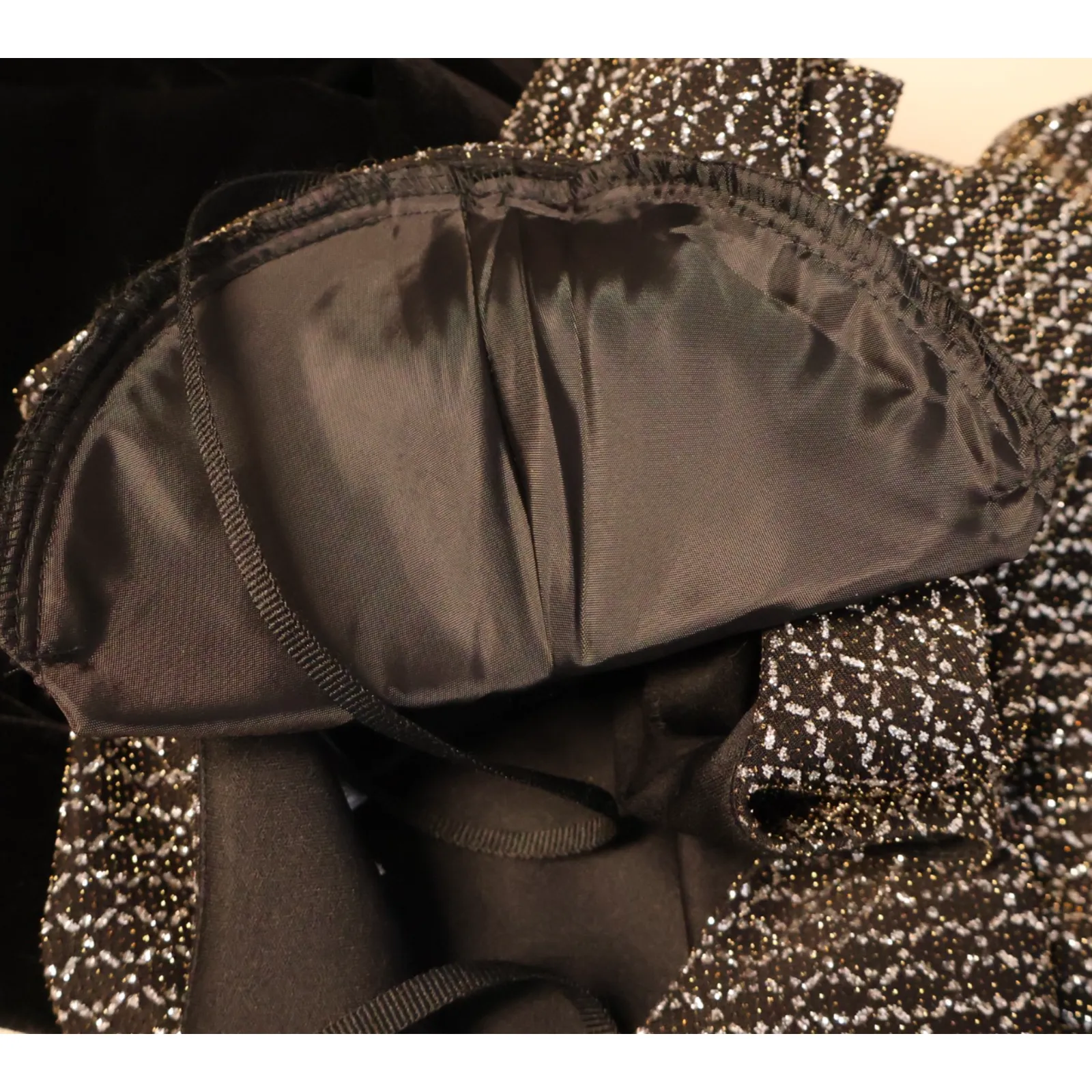 Black Velvet Maxi‎ Dress Beaded Fringe Metallic Bodice Formal Party Event Size 6 - Image 6