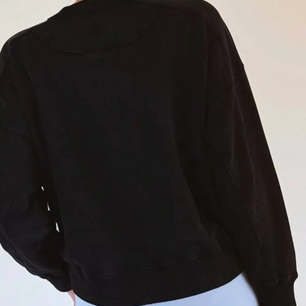 Free People x Hatch Intercept Maternity Pullover Sweatshirt Black Size M NWT - Image 2