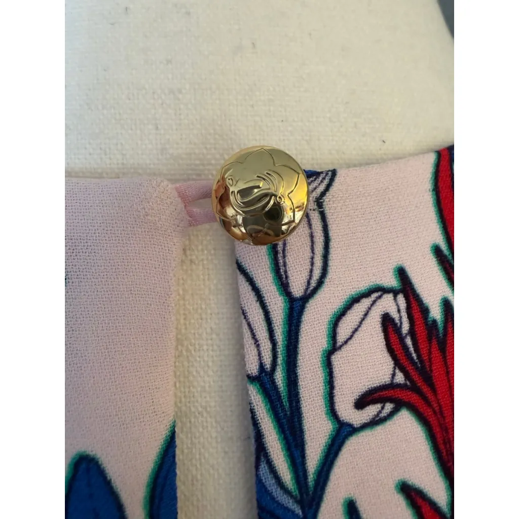 NWT Draper James Floral Dunaway Vines Beverly Romper Sz 4 Pink Blue Floral Vine - Image 7