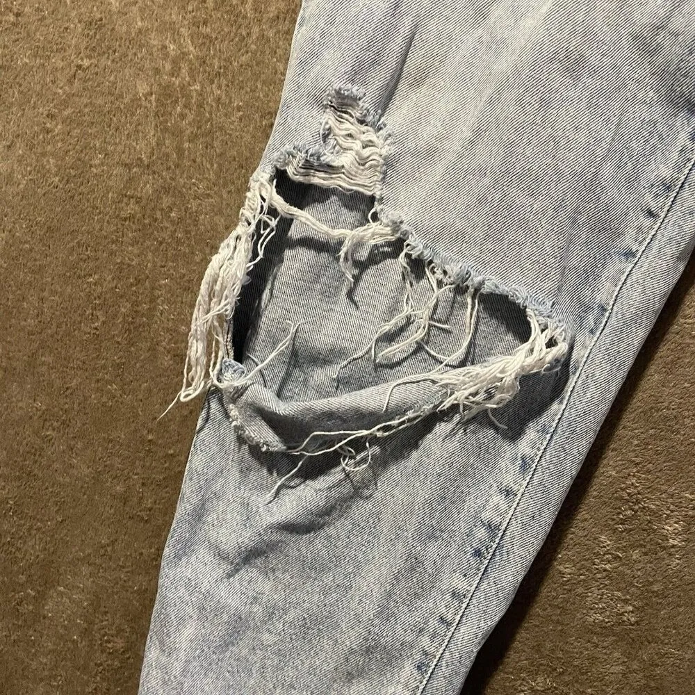 & Denim By H&M Jeans Women Sz 4 Loose Mom Ultra High Waist Ankle Length Distress - Image 8
