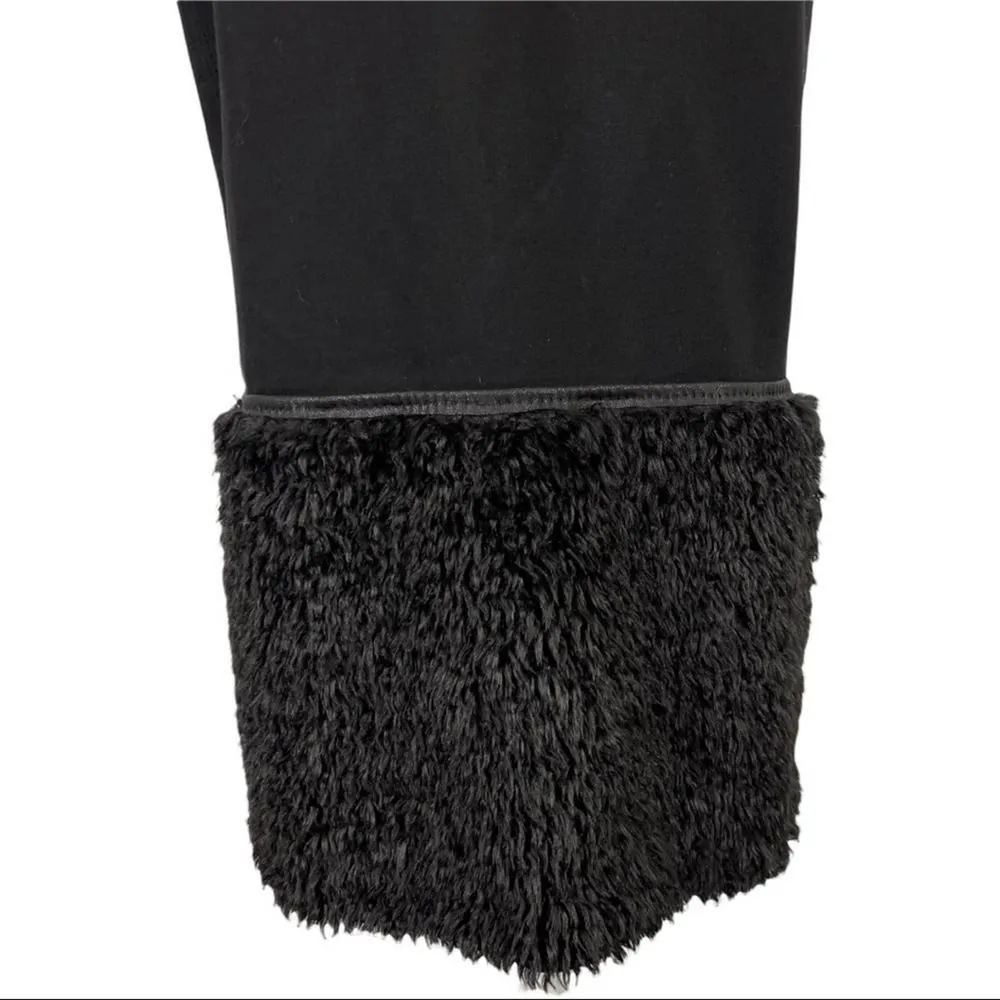 Max Studio Faux Fur Shearling Black Long Vest Duster Jacket Sleeveless Medium - Image 9