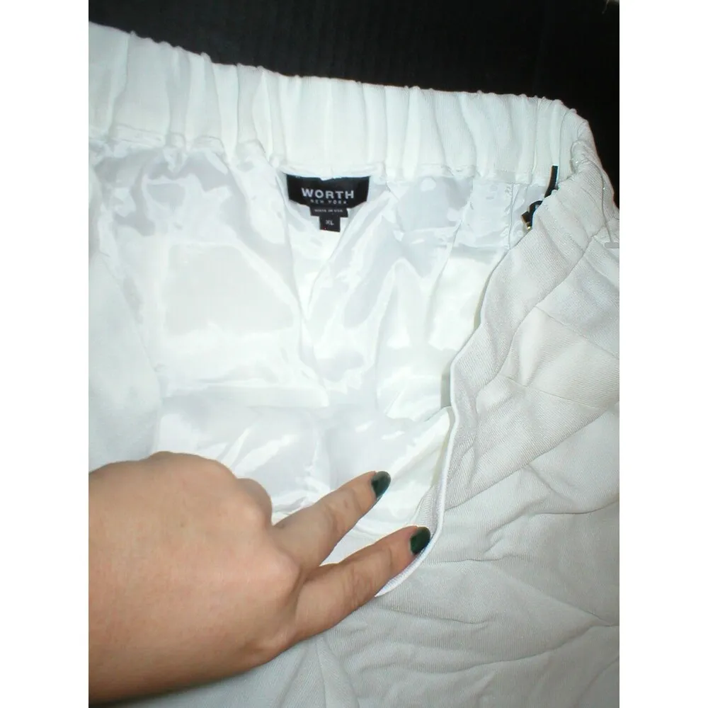 Womens Worth New York NWT $498 14 White Crepe Crawford Pants Lined Relaxed - Image 3