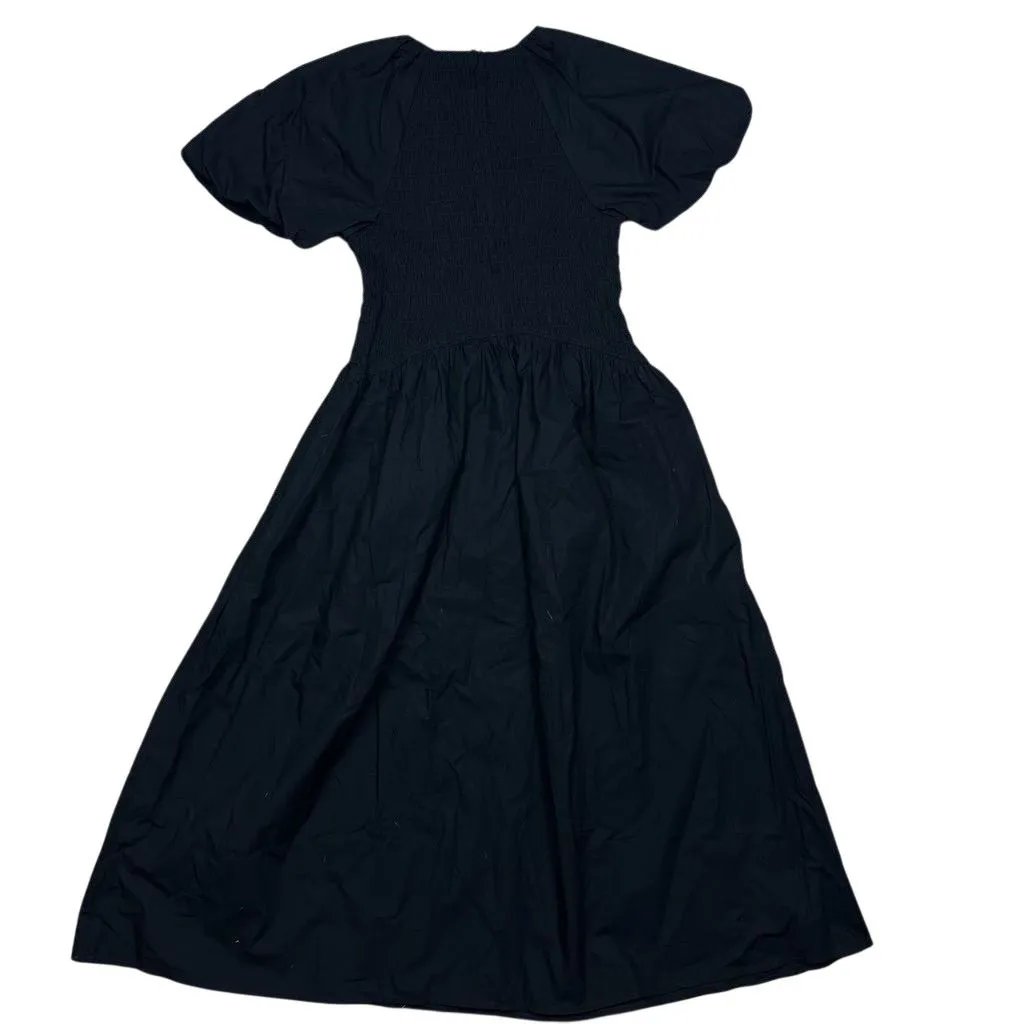 NWT J. Crew Women's Black Meadow Midi Dress M Cotton Poplin Minimalist Flowy - Image 6