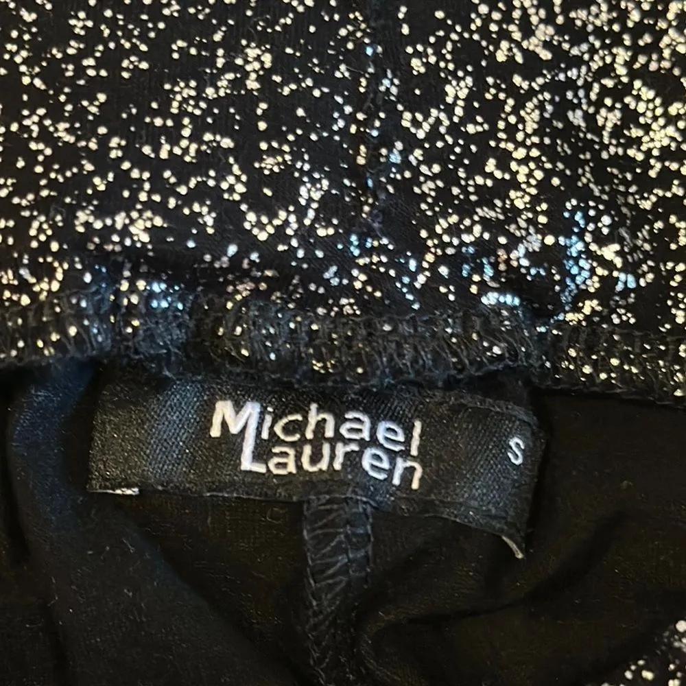 Michael Lauren Women’s Pablo Silver Foil Sparkly Black Joggers - Size S - Image 5