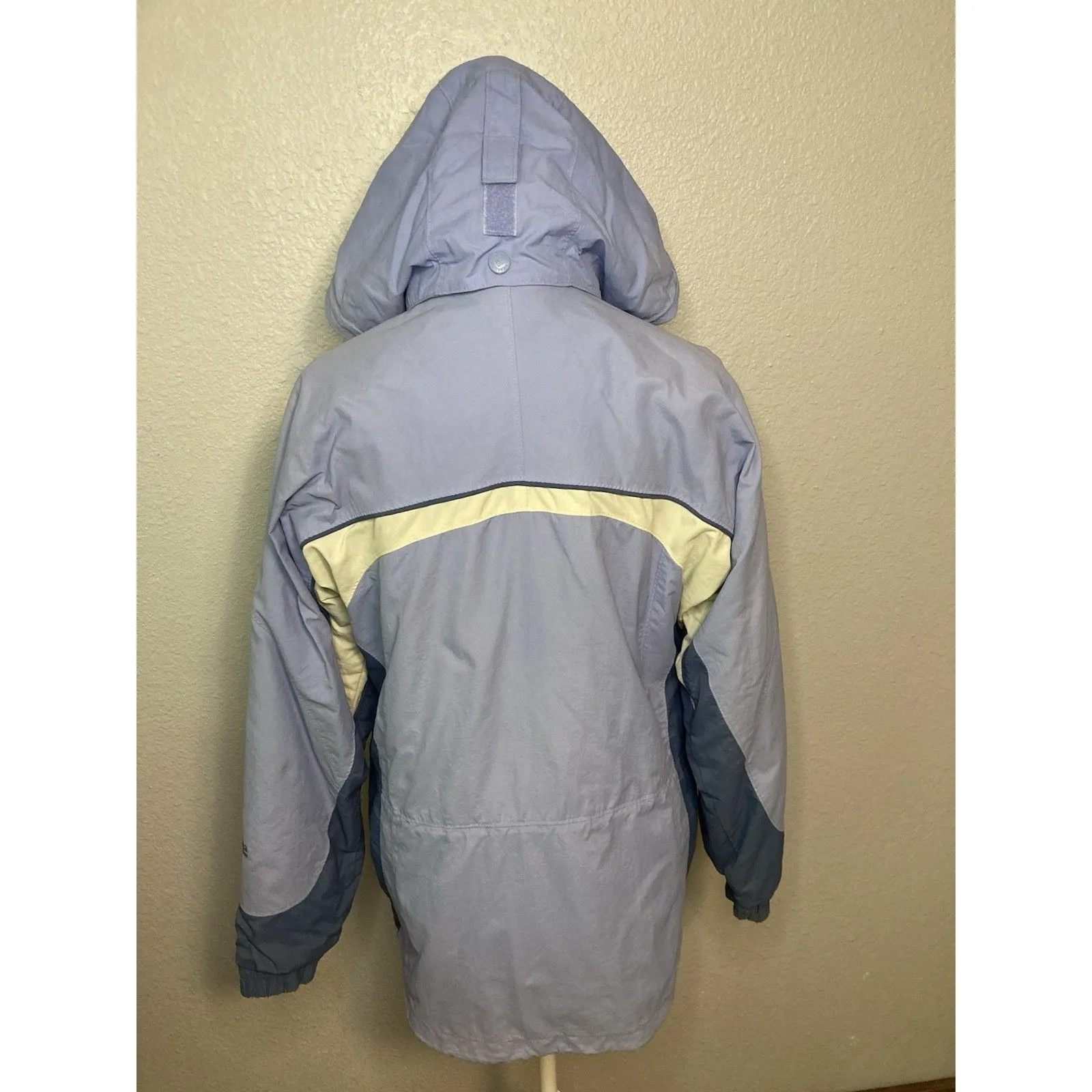 Columbia Interchange Jacket Womens S Ski Snow Zip In Fleece Liner Blue Hood 90s - Image 5