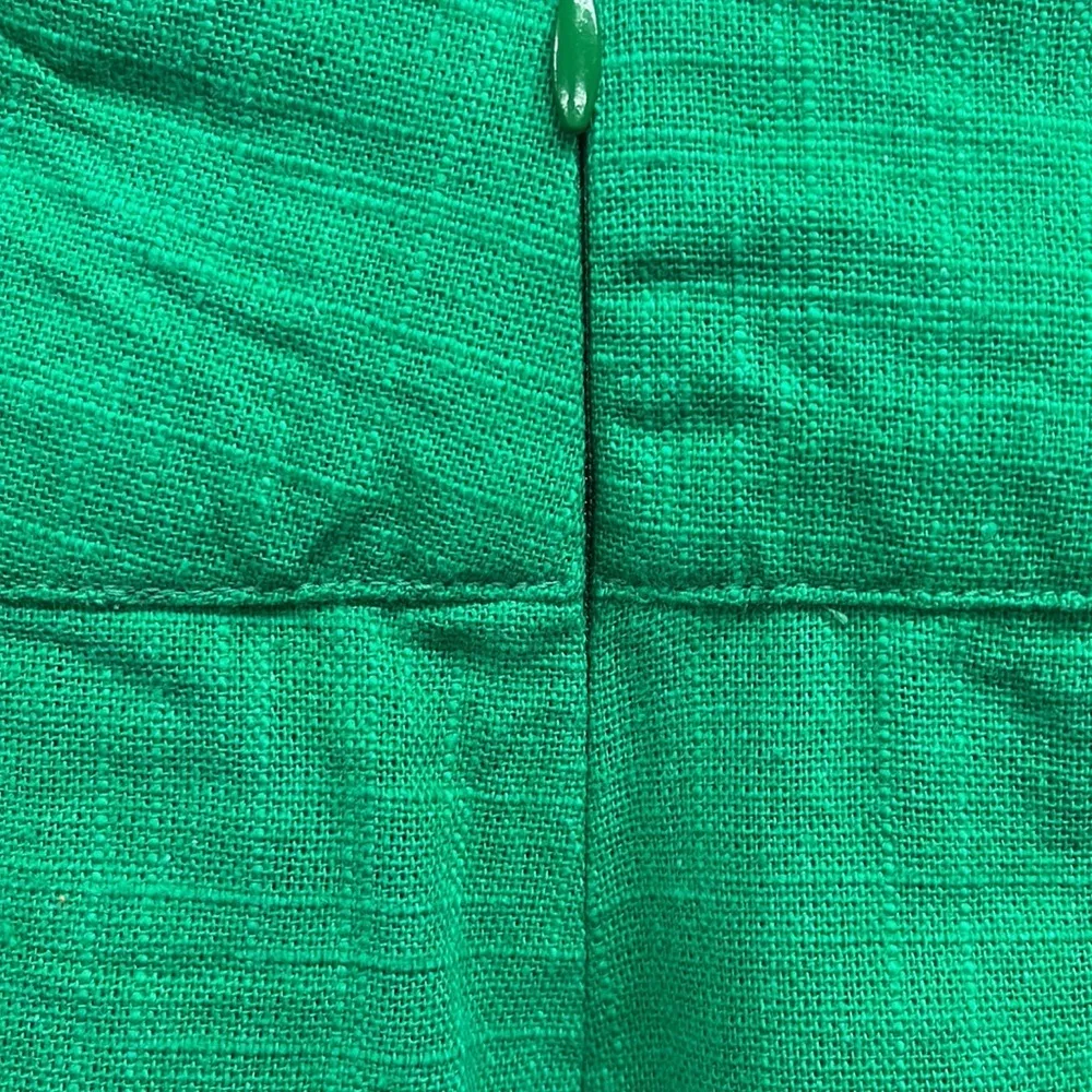 Never a Wallflower Green Cotton Linen Shorts XS - Image 4