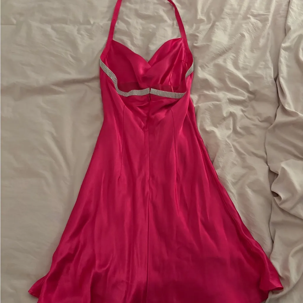 Astr pink satin and rhinestone mini dress - Image 3