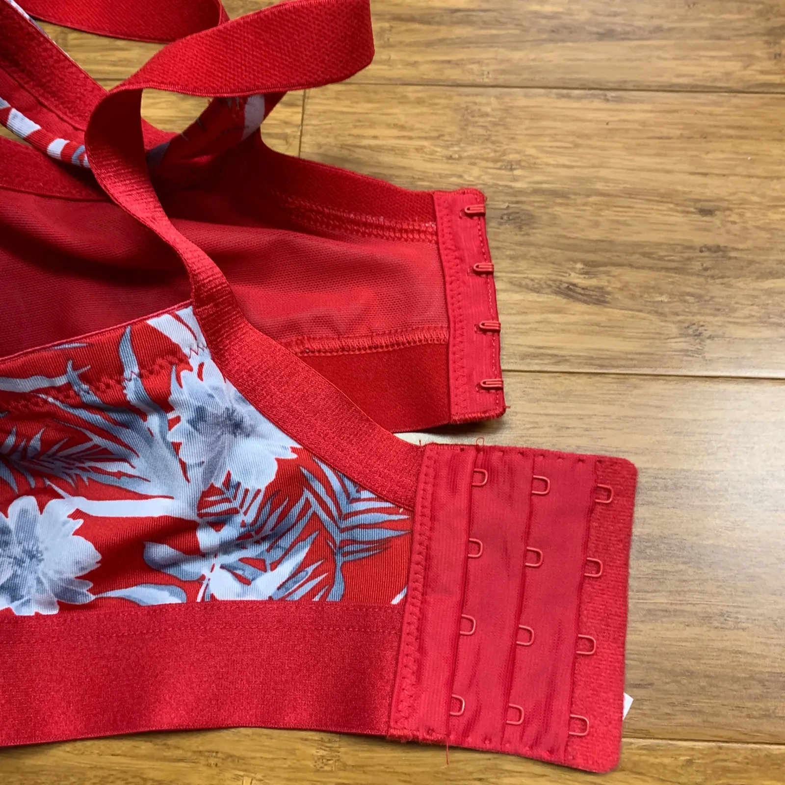 Cacique Lightly Lined Full Coverage Bra Womens Size‎ 38F Floral Print Red Blue - Image 6