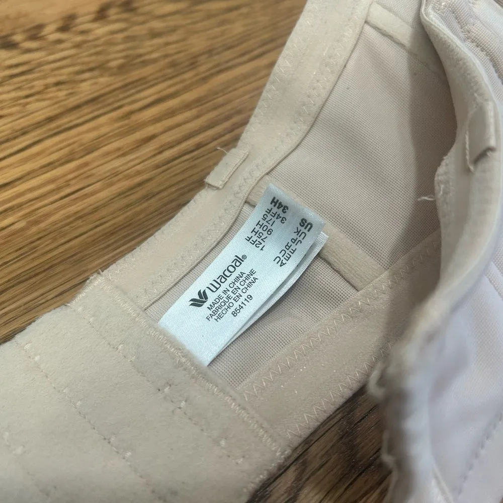 Wacoal Red Carpet Strapless Bra 854119 34H Beige Convertible Strapless Underwire - Image 2