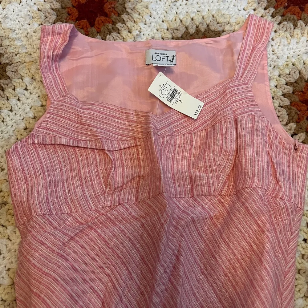 Cute Pink Striped Dress with Zipper on the Side NWT - Image 4