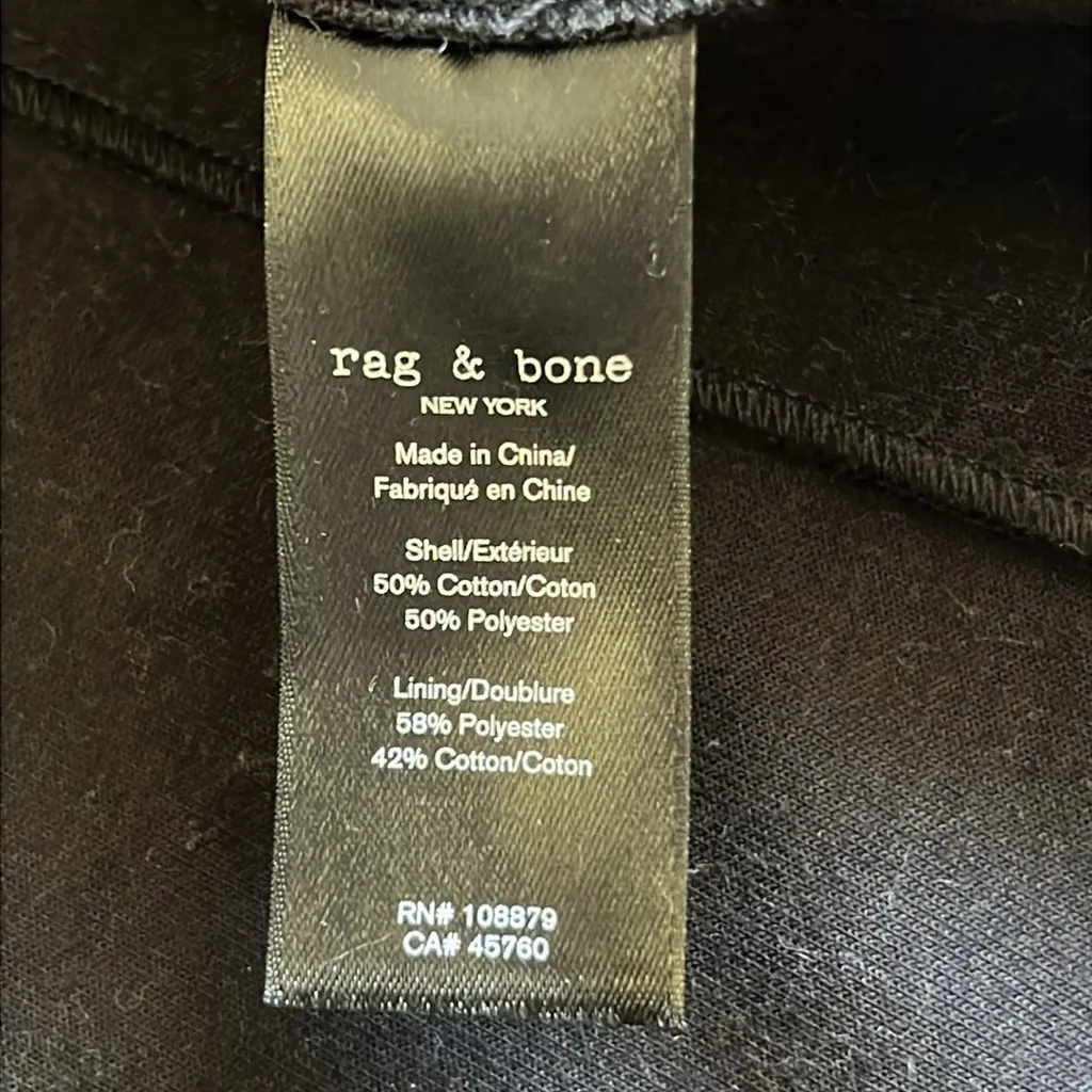 Rag‎ & Bone Sid Pique Stand Collar Black Blazer Jacket Size 6 - Image 8