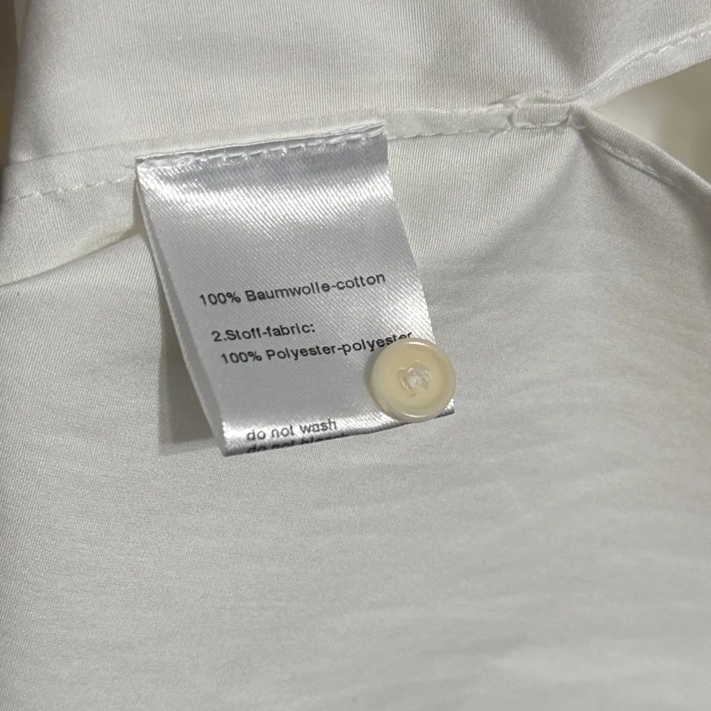 💙 Akris Punto Cream Poplin 100% Cotton Laser Cut Short Sleeve Boxy Blouse - Image 7