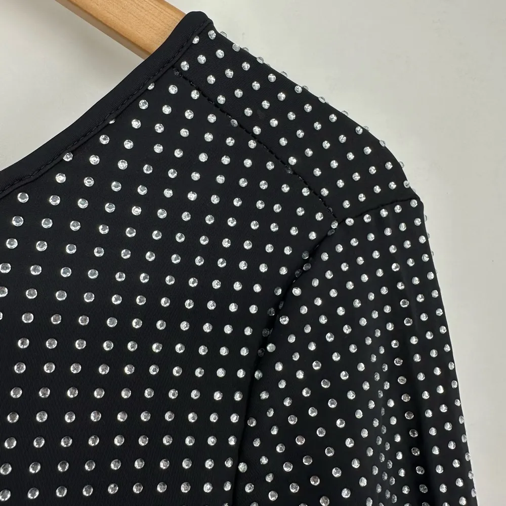 WeWoreWhat Black Embellished Open Back Long Sleeve Maxi Dress size 4 NWT Crystal - Image 5