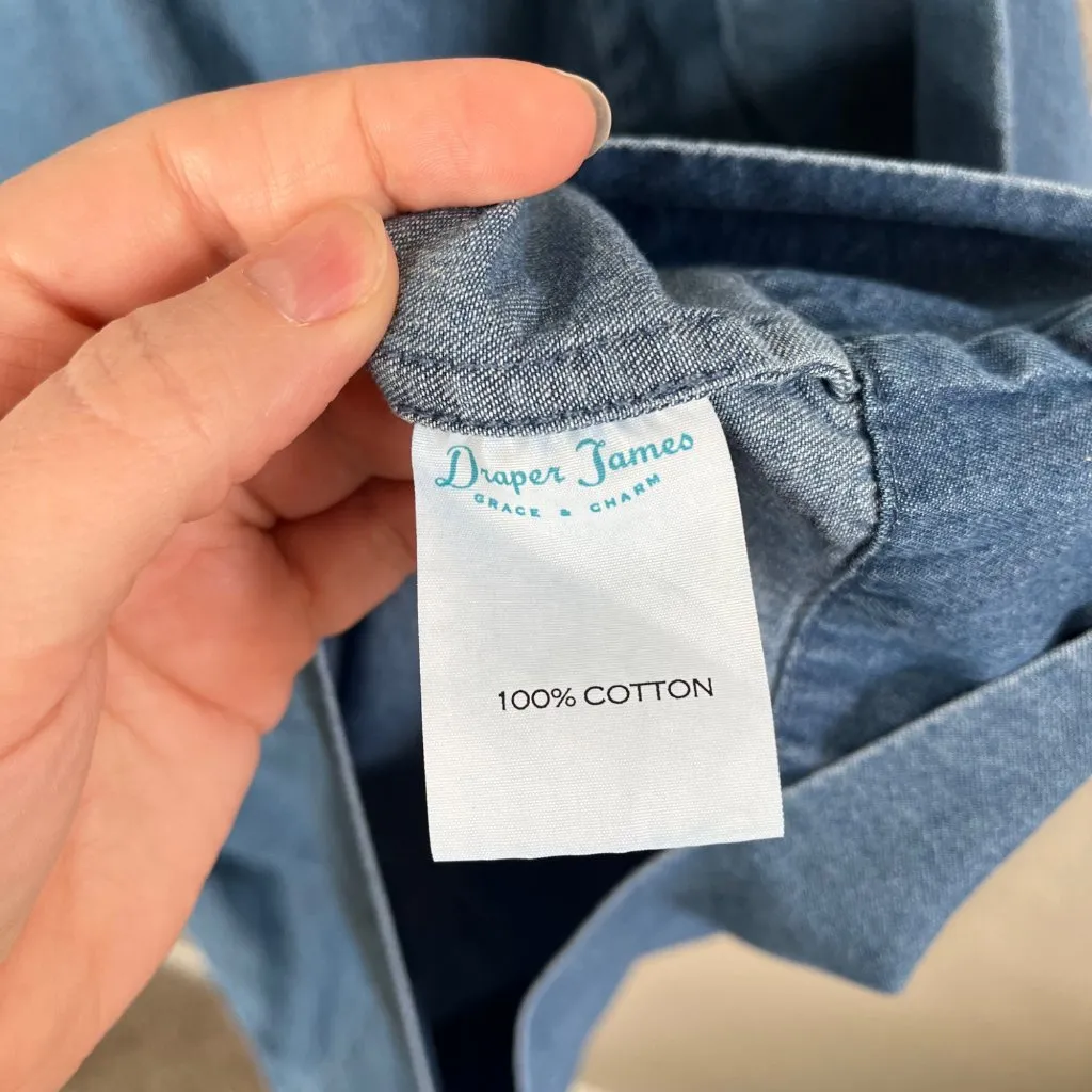 Draper James Womens Country Western Above Knee Denim Dress Size 6 - Image 8