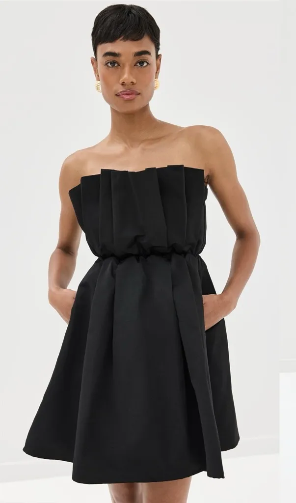 white christmas dresses Elba Black Silk Mini Dress