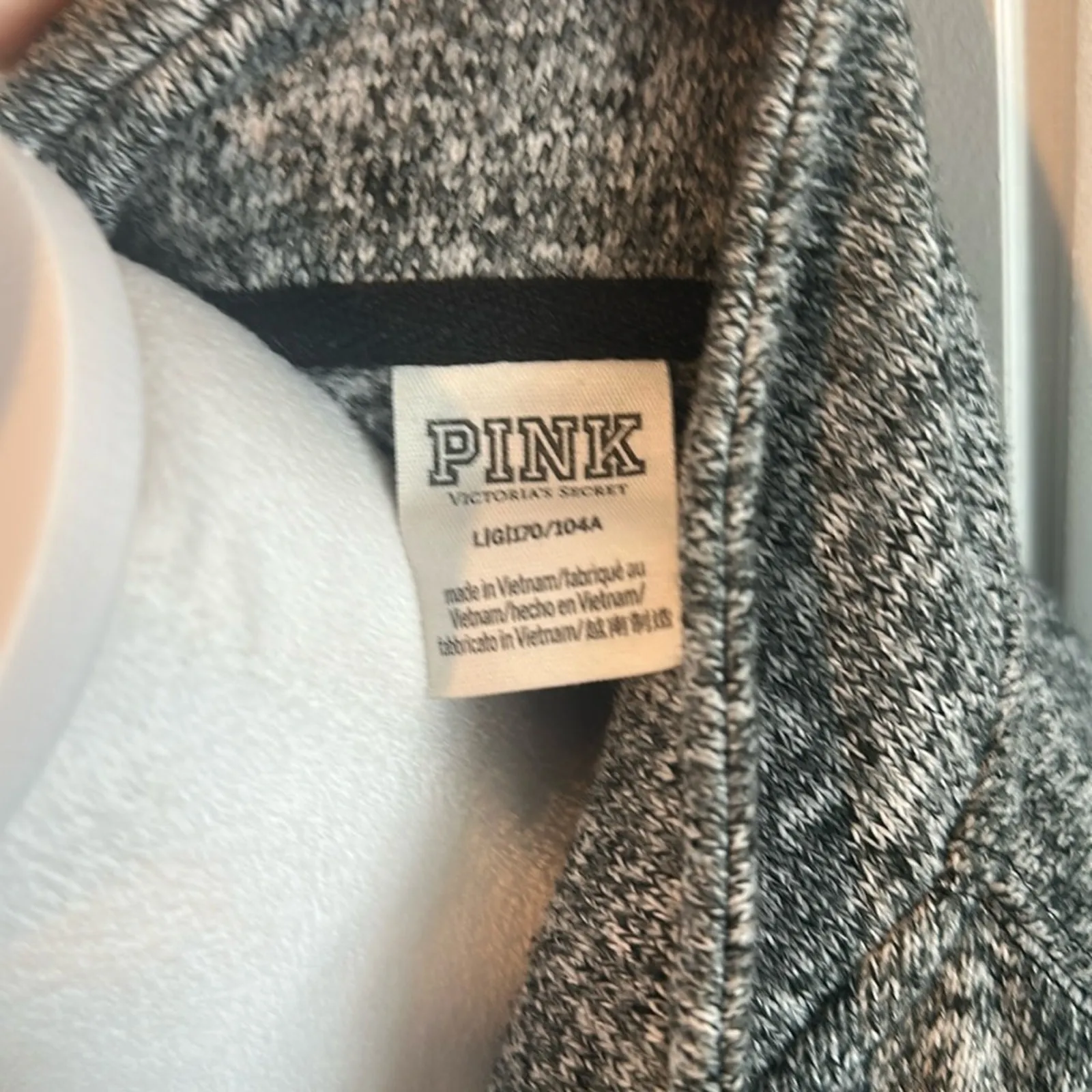 PINK by Victoria’s Secret Large Marled Gray Quarter Zip Pullover - Image 8