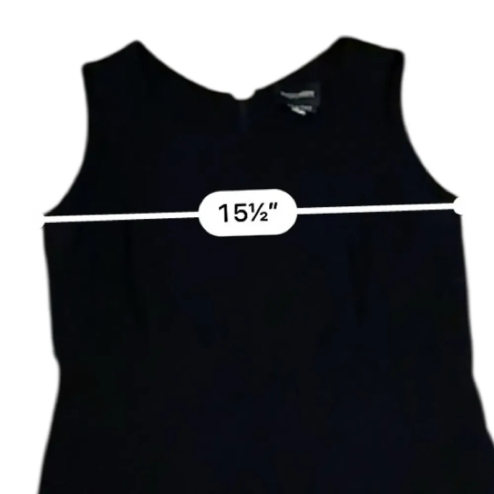 Giorgio Armani Dress Wool Blend Black Sleeveless Sheath Knee Length Sz 40 (4 US) - Image 7