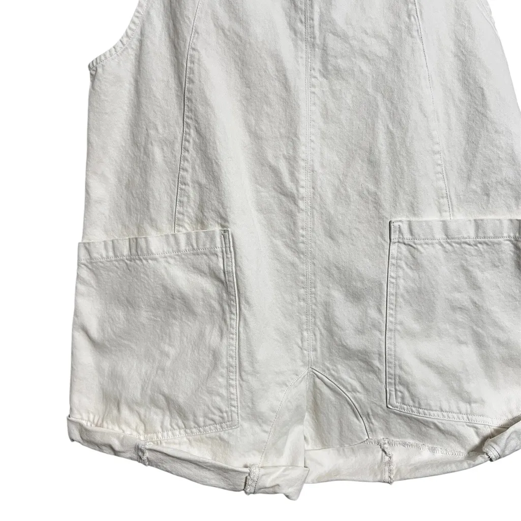 Free People We The Free White High Roller Shortall‎ Romper Women’s Large Cotton - Image 6