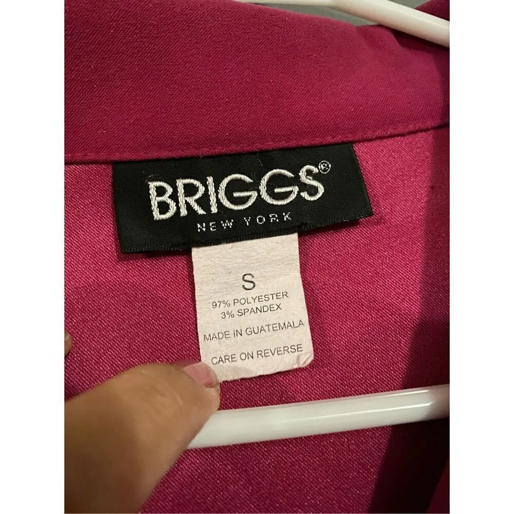 Briggs New York Women Lightweight Button Up Barbie Pink Shacket Size Small - Image 3