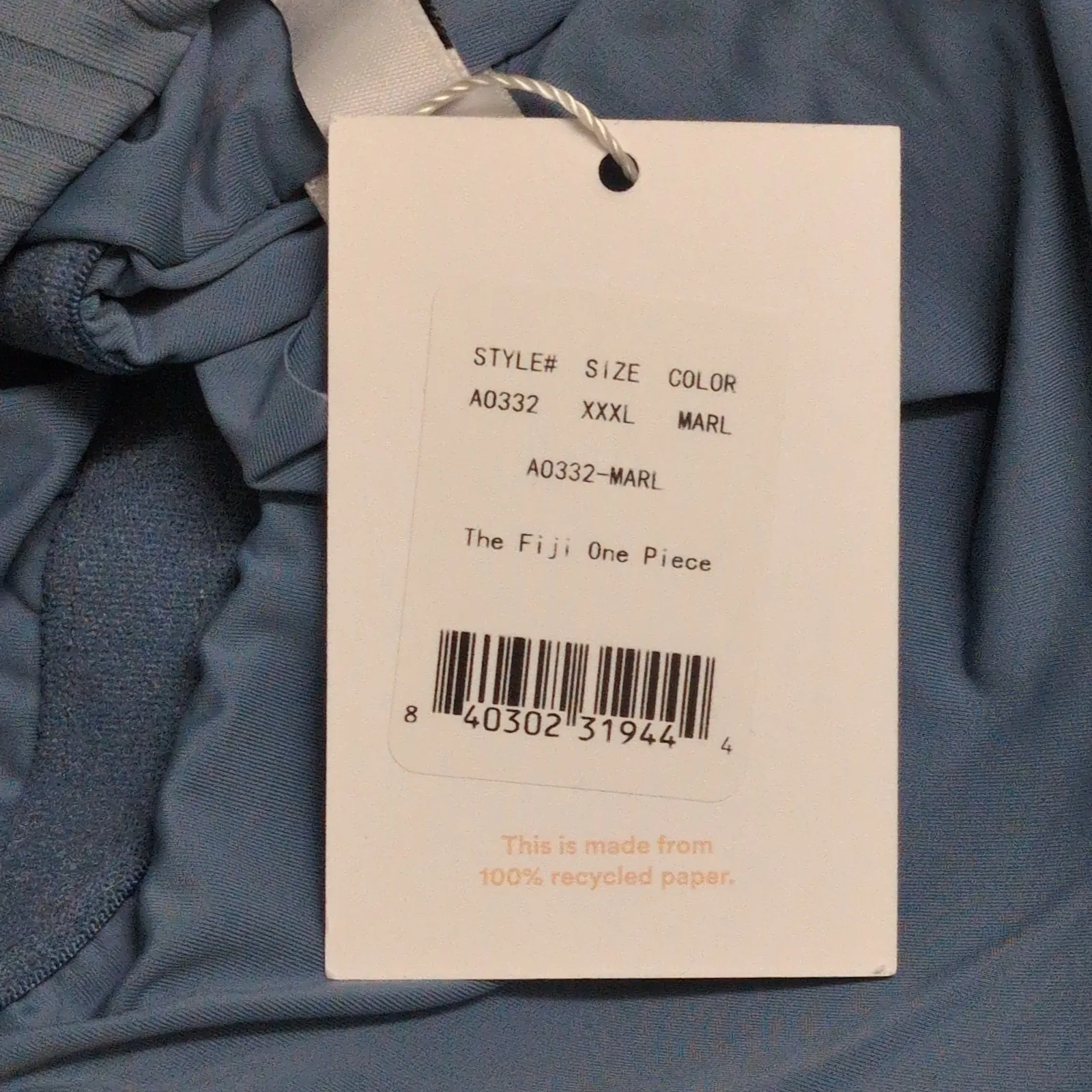 Andie Fiji One Piece Wide Rib Marlin Blue Strappy Swimwear Bathing Suit XL New - Image 11