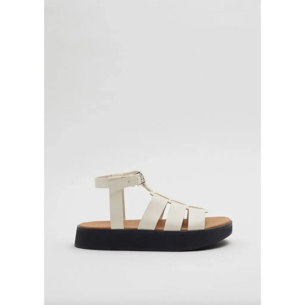 & OTHER STORIES Fisherman Leather Sandals Cream Black Womens Size 41 US 10 - Image 2