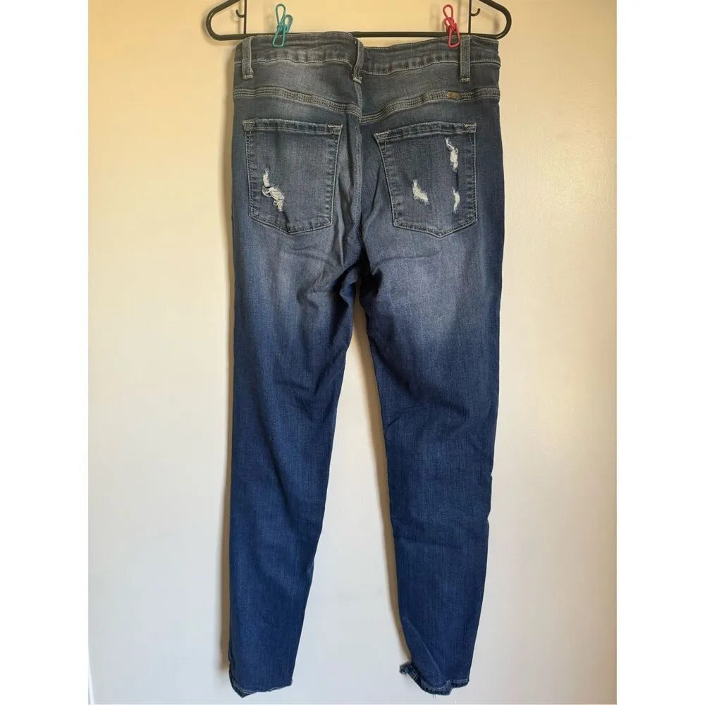 Kancan Estilo blue distressed button fly high rise jeans sz 29 - Image 3