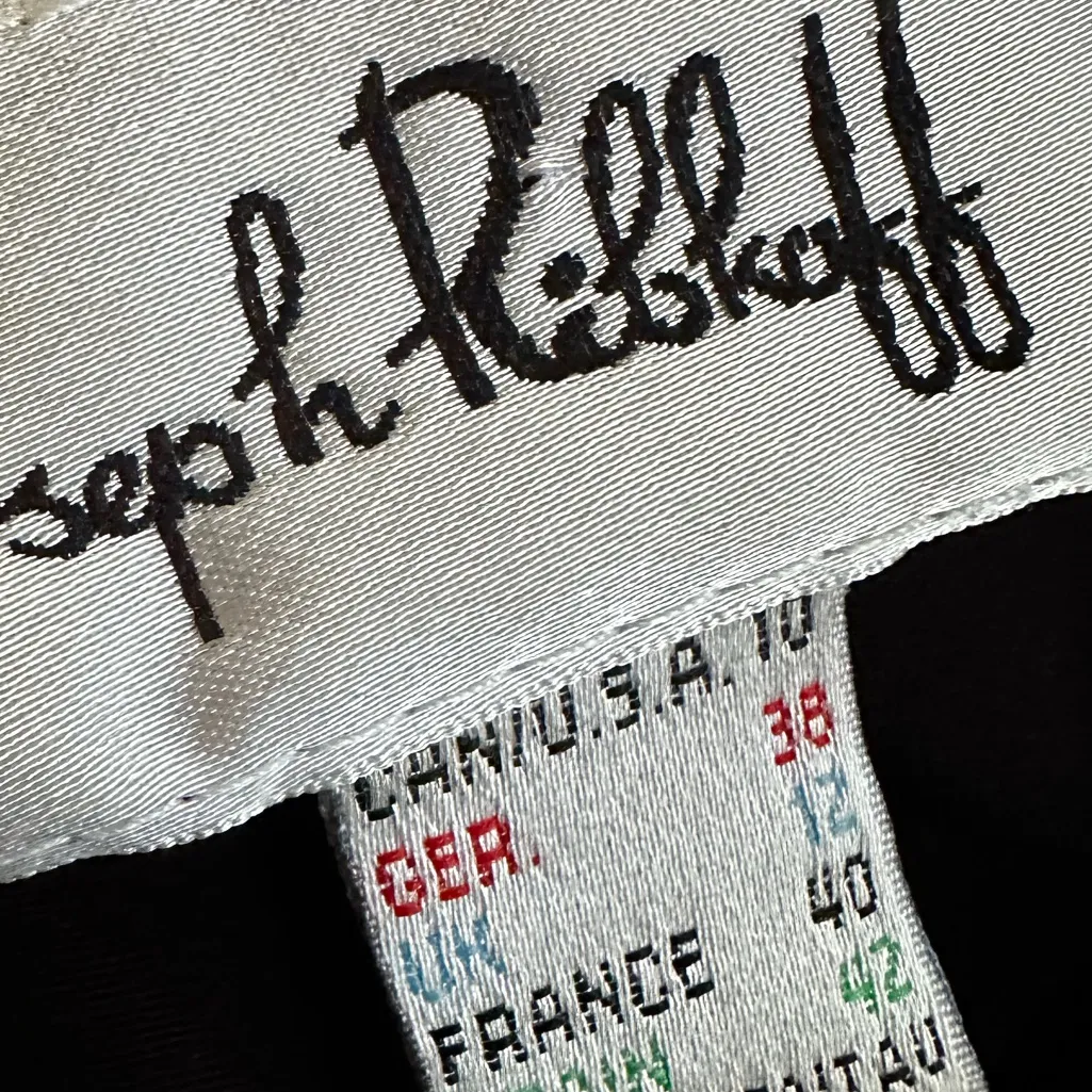 Joseph Ribkoff LBD Black Button Dress V Neck Split Back Size 10 Classic Party - Image 7