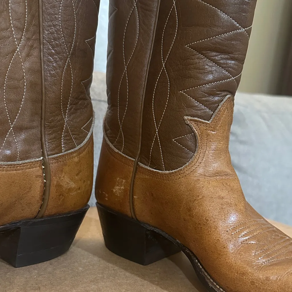 Tony Lama Rich Brown Western Boots - Image 4