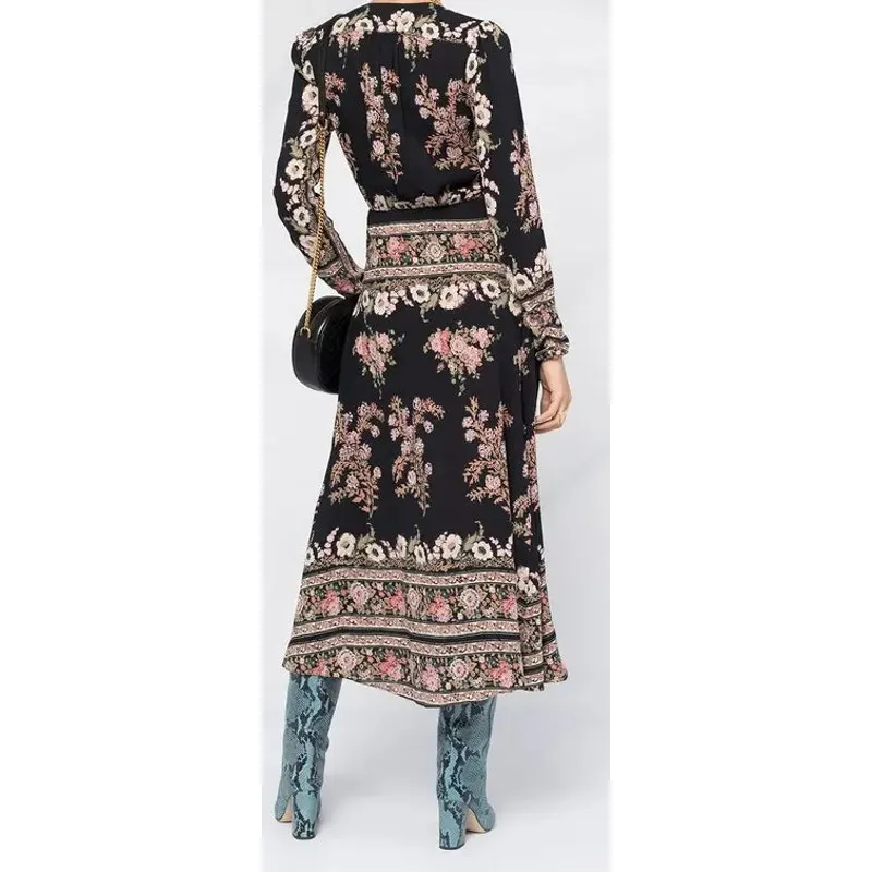 Etro Floral Paisley Print Wraparound Midi Dress Size 6‎ - Image 8