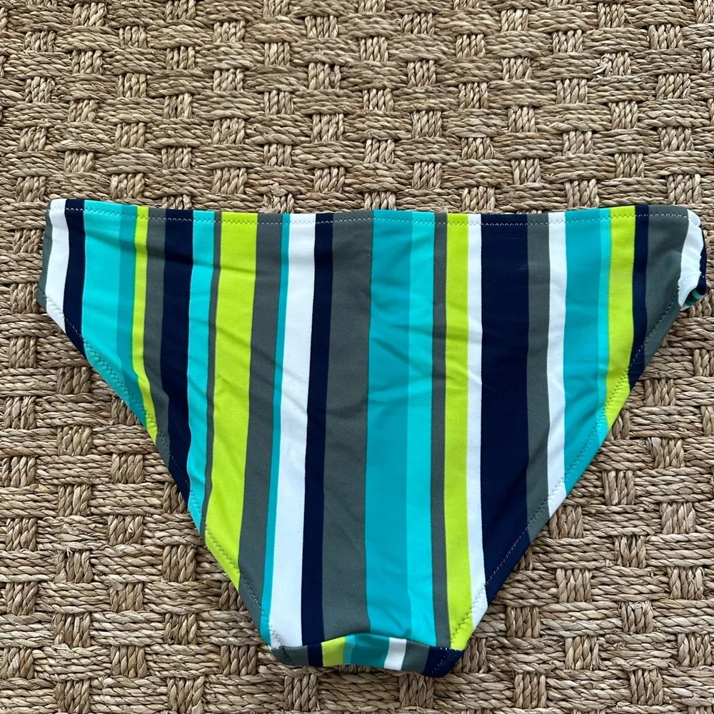 Aerie striped small bikini bottom blue, teal, green and white - Image 5