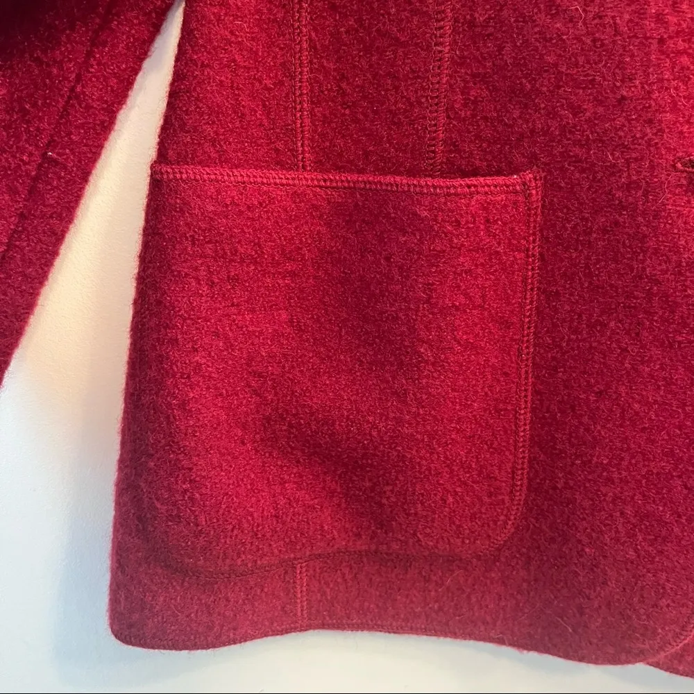 Jones New York Country Red 100% Wool Jacket Coat - Image 8