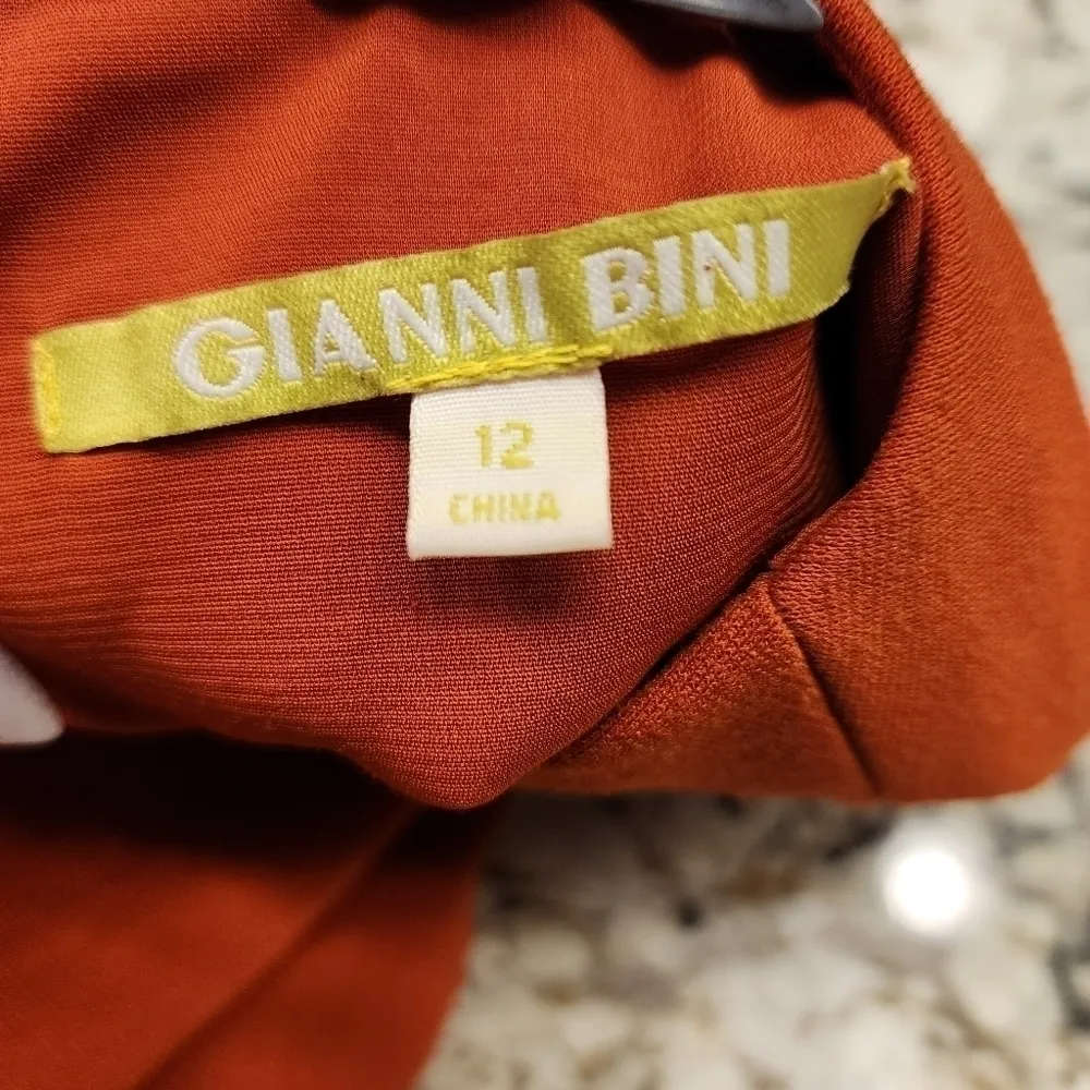 Gianni Bini The In Crowd Bell Sleeve Ruffle Sophie Mini Dress burnt orange 12 - Image 8