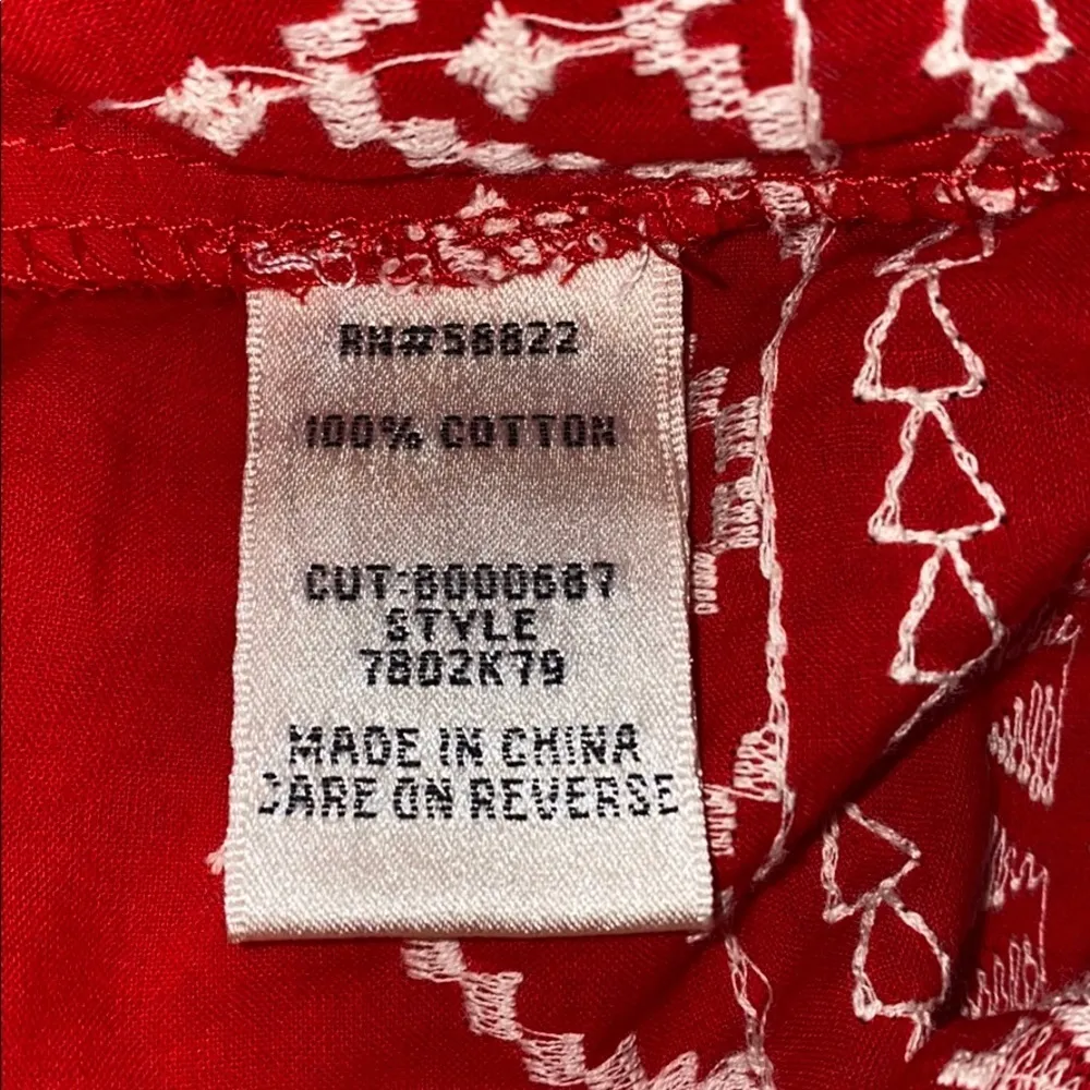 Sophie Max red embroidered tassel tie front blouse - Image 10