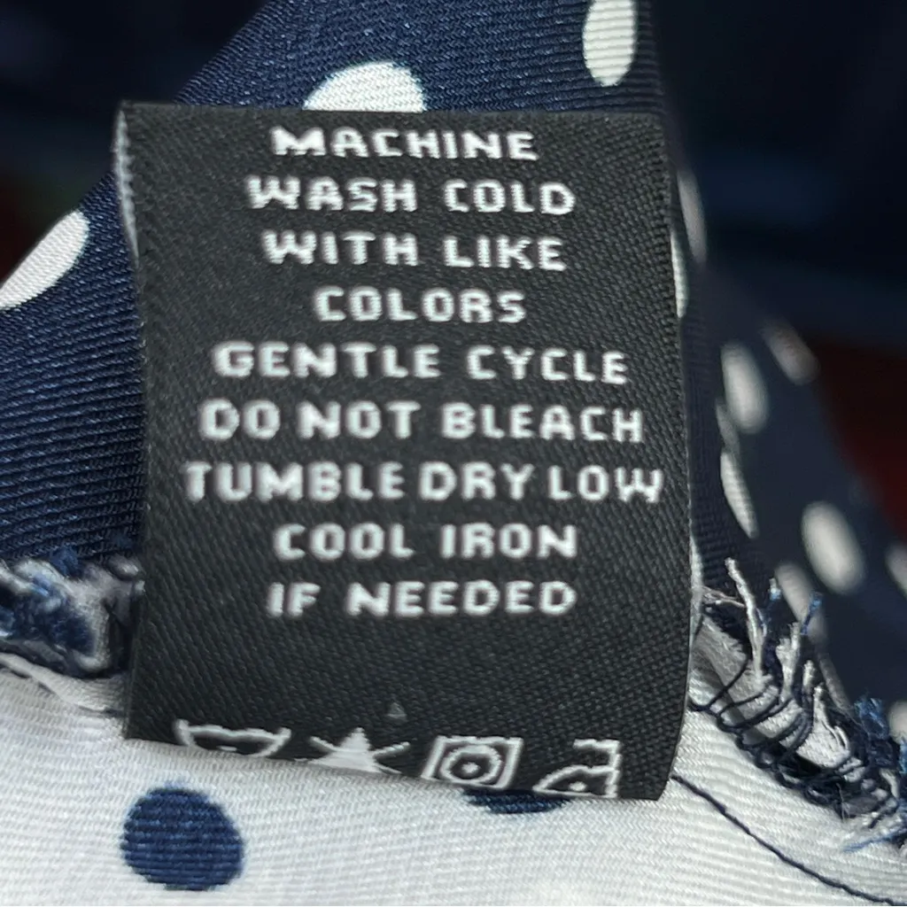 Coco Bianco XL Navy Blue Top with White Polka Dots & High Low Ducktail B… - Image 10