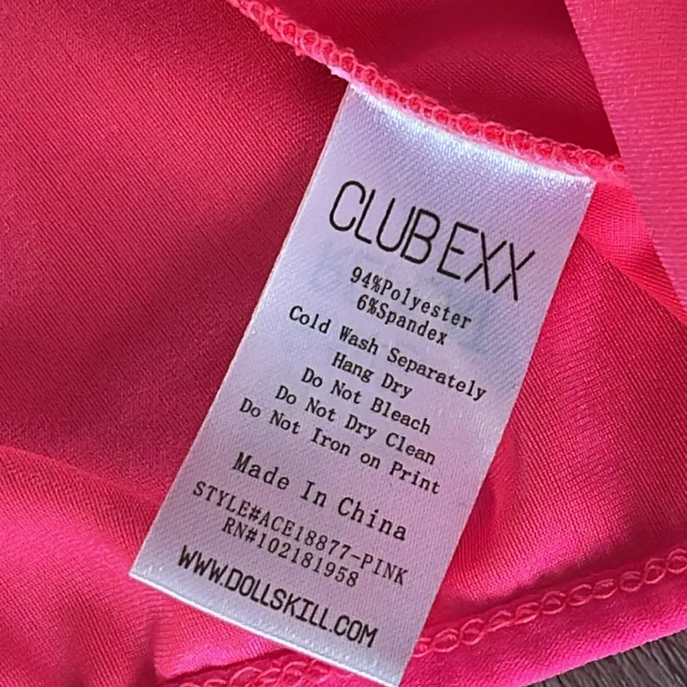 Dolls Kill Hot Pink Wrap Crop Top Size Medium - Image 9