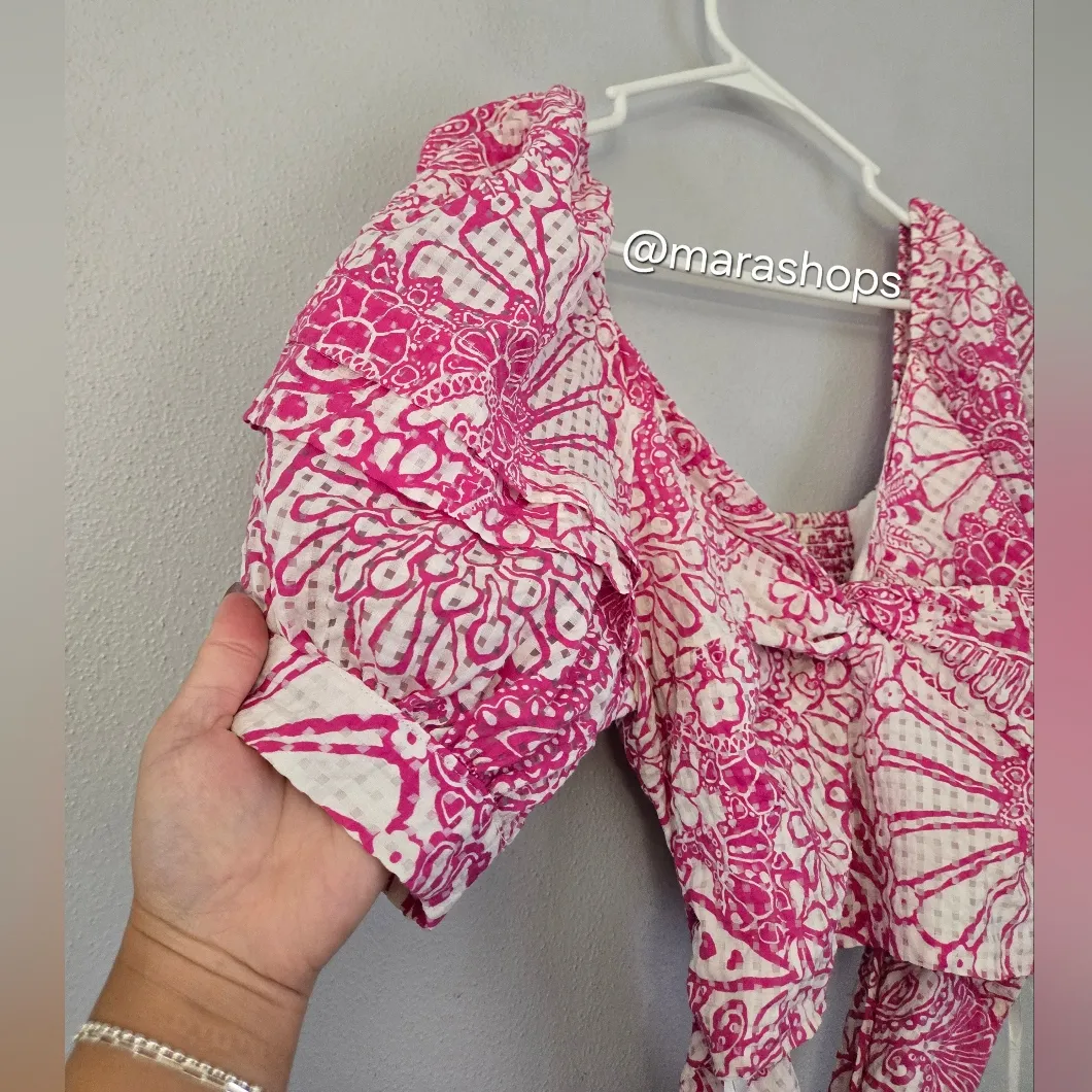 Maeve Tie Back Printed Crop Top - Image 4