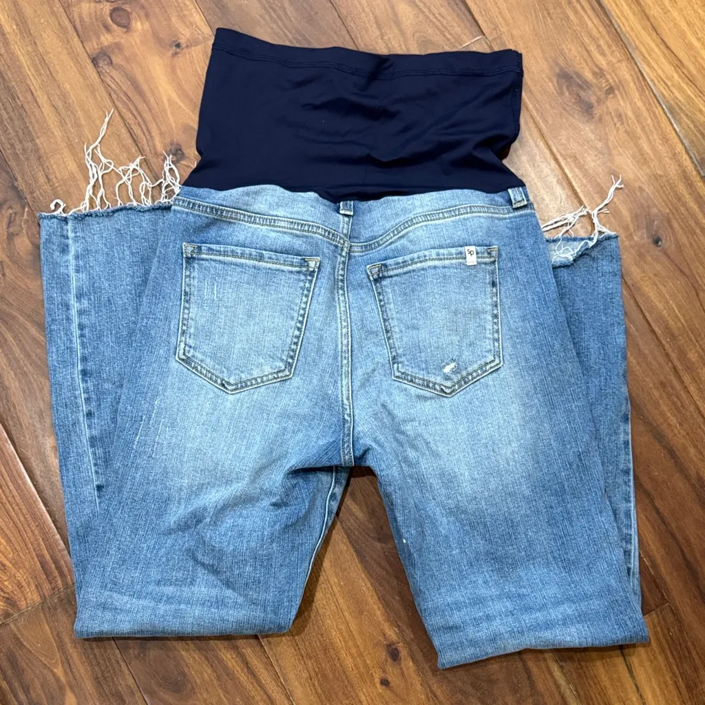 Pinkblush Light Blue Distressed Straight Leg Jeans - Image 3