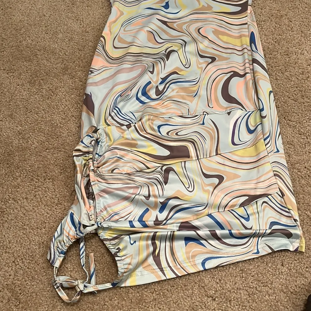 Ruched Drawstring Dress - Image 3