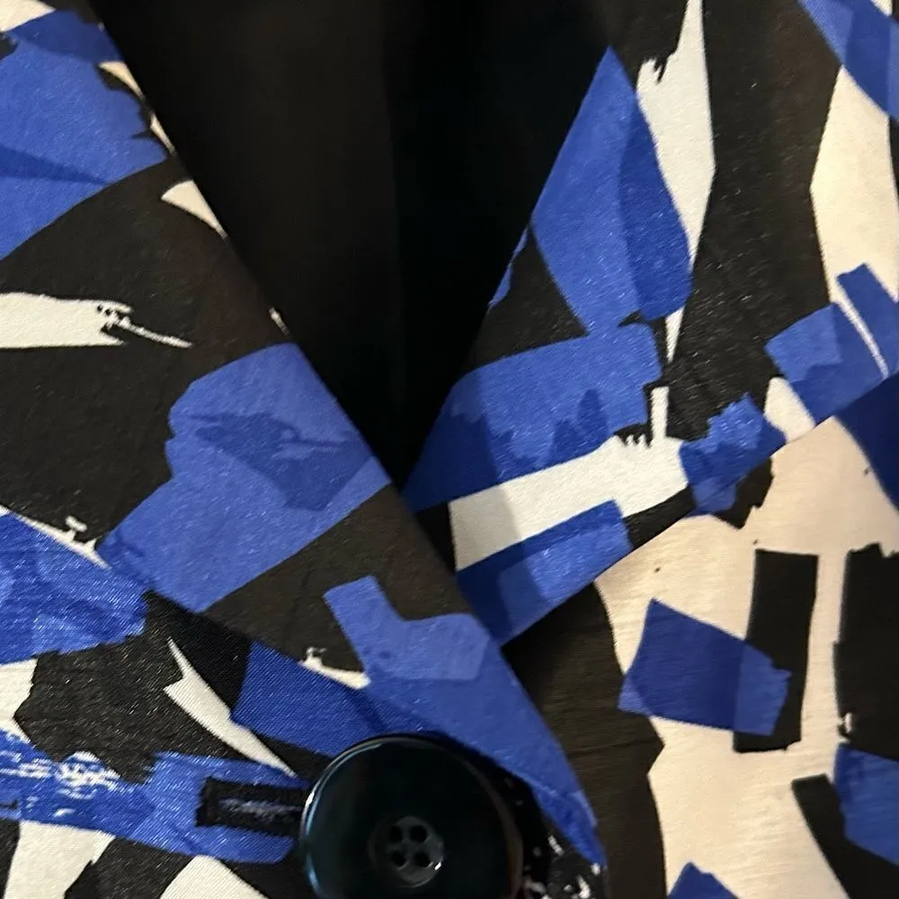 Jones Wear Royal Blue Pattern Blazer Size 14 - Image 6